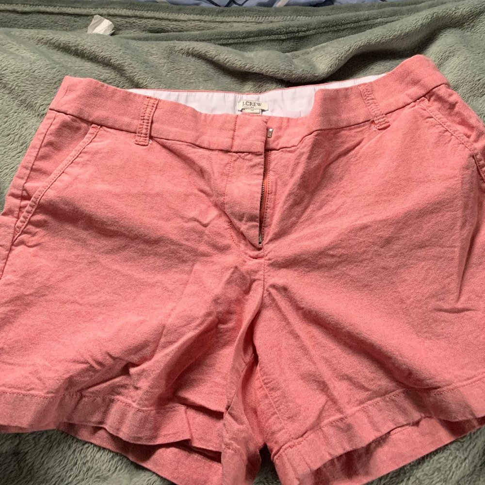 Women's J crew factory linen red/coral shorts